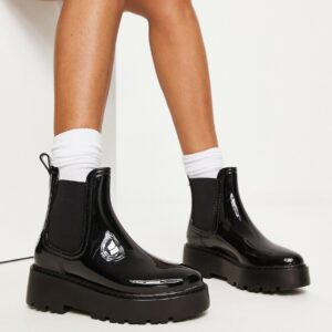 ASOS DESIGN Gadget chunky chelsea rain boots in black