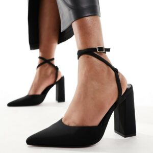 ASOS DESIGN Paige high block heels in black