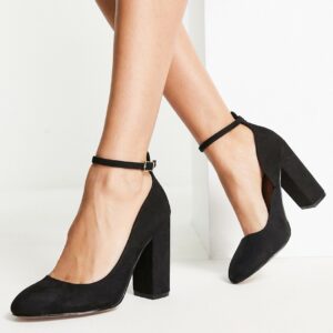 ASOS DESIGN Placid high block heels in black