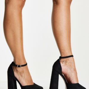 ASOS DESIGN Priority platform high heeled shoes in black