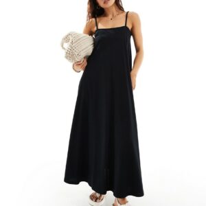 ASOS DESIGN trapeze midi cami dress in black