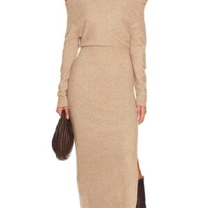 ASTR the Label Cora Sweater Dress in Taupe. Size XL.