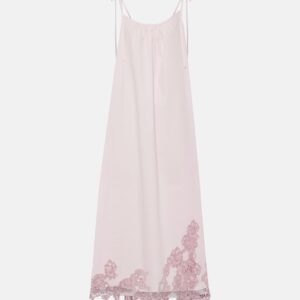 Acne Studios Lace-trimmed cotton midi dress