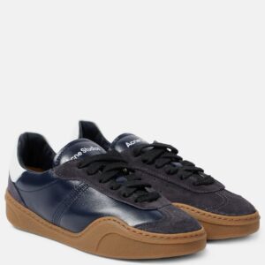 Acne Studios Logo suede-trimmed sneakers