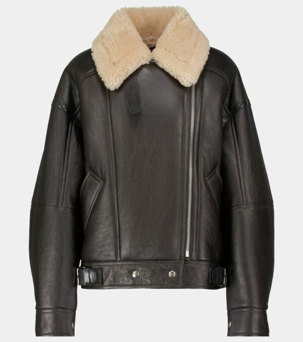 Acne Studios Shearling and leather biker jacket