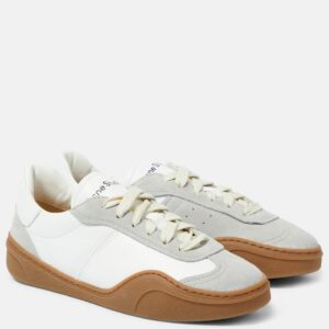 Acne Studios Suede-trimmed leather sneakers