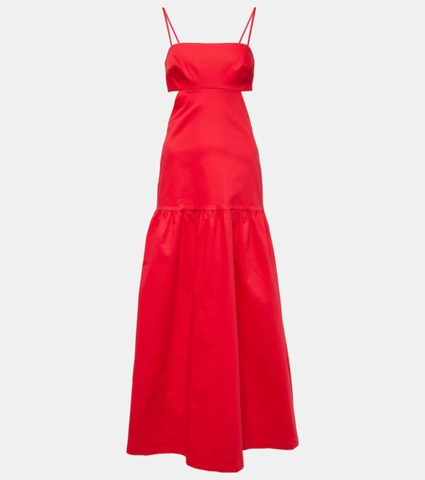 Adriana Degreas Cutout tiered cotton-blend maxi dress