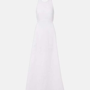 Adriana Degreas Halterneck cotton-blend maxi dress