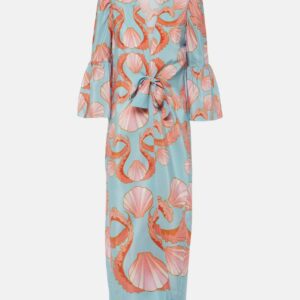 Adriana Degreas Printed gathered silk midi dress