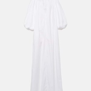 Adriana Degreas Puff-sleeve cotton maxi dress