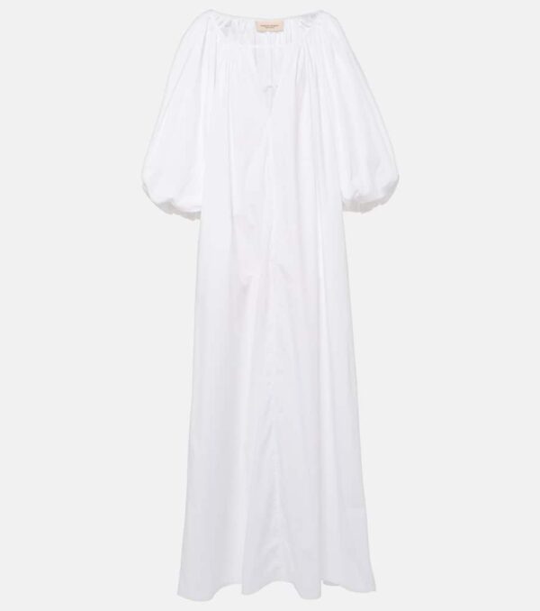 Adriana Degreas Puff-sleeve cotton maxi dress