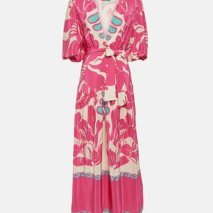 Adriana Degreas Puff-sleeve silk maxi dress