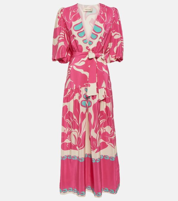 Adriana Degreas Puff-sleeve silk maxi dress