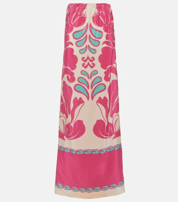 Adriana Degreas Strapless silk maxi dress