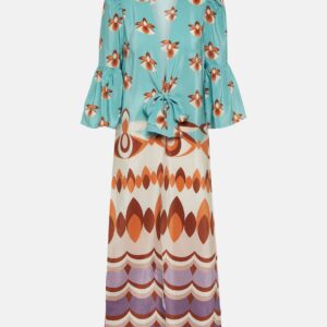 Adriana Degreas Vintage printed silk maxi dress