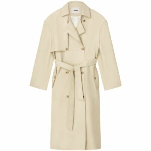 Aeron Leather Belted Peggy Trench Coat