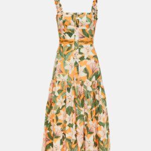 Agua by Agua Bendita Nispero floral linen midi dress