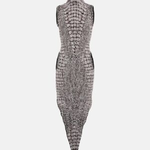 Alaïa Animal-print halterneck midi dress