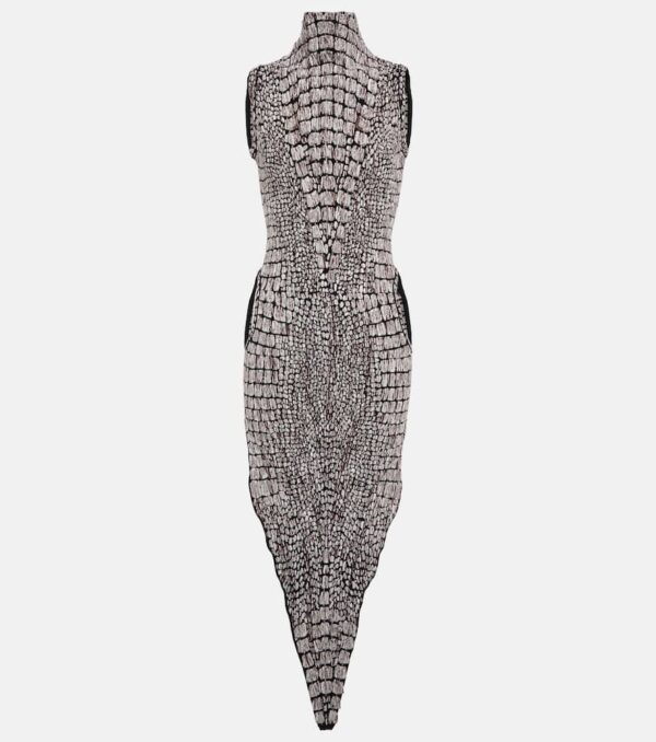 Alaïa Animal-print halterneck midi dress