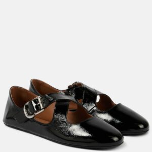 Alaïa Criss Cross patent leather ballet flats