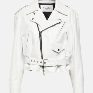 Alaïa Cropped leather biker jacket