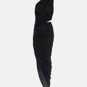 Alaïa Cutout ruched jersey midi dress