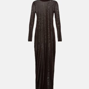 Alaïa High-neck knit maxi dress