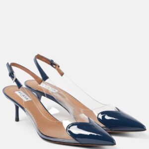 Alaïa Le Caur 55 PU and leather slingback pumps