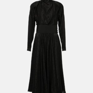 Alaïa Tie-neck silk-blend midi dress