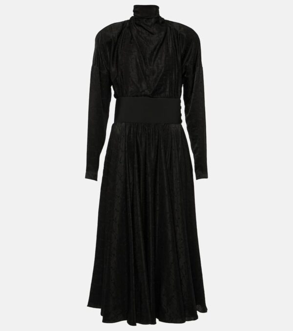 Alaïa Tie-neck silk-blend midi dress