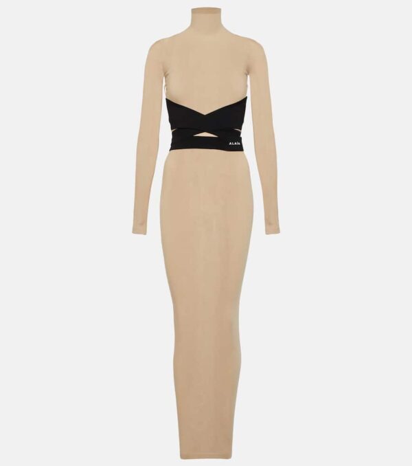 Alaïa Turtleneck jersey maxi dress