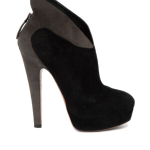 Ala�a Black & Grey Contrast Platform Ankle Boots