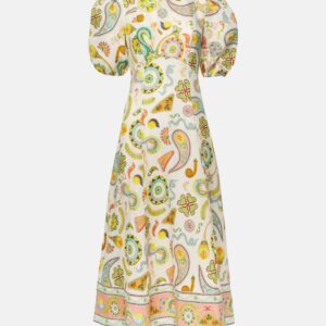 Alémais Arcade paisley linen midi dress