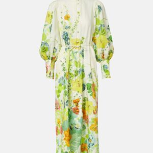 Alémais Constance printed linen shirt dress