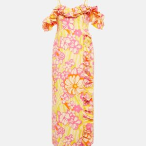 Alémais Fenella ruflled cotton midi dress