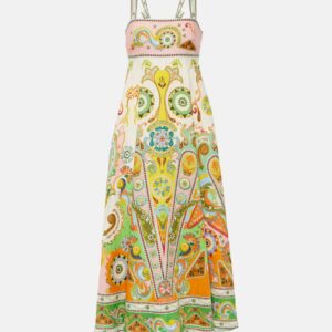 Alémais Pinball printed linen midi dress