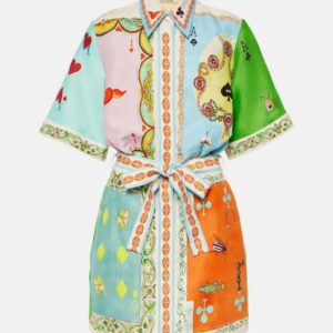 Alémais Rummy printed linen-blend shirt dress