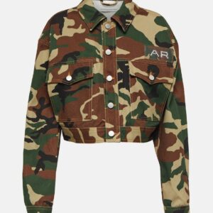 Alessandra Rich Camouflage cropped gabardine jacket