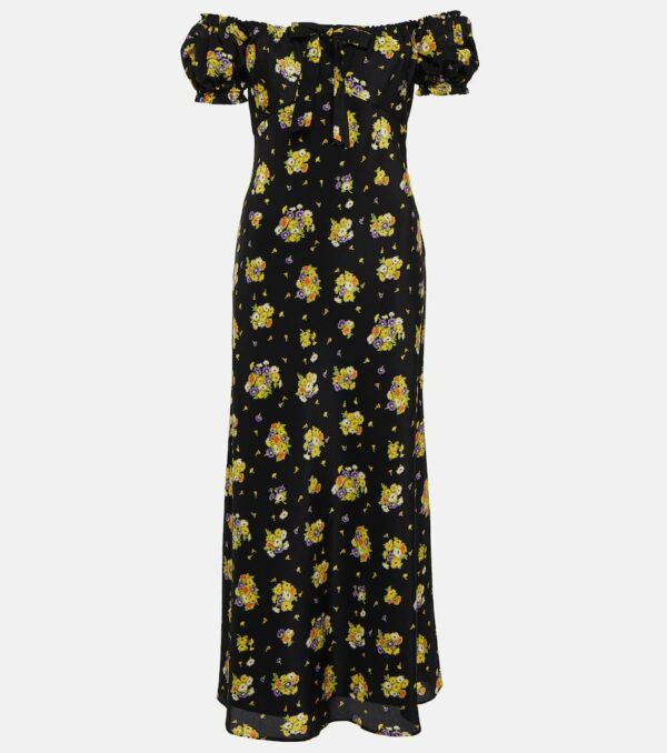 Alessandra Rich Floral silk maxi dress