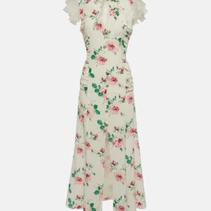 Alessandra Rich Floral silk midi dress