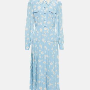 Alessandra Rich Floral silk shirt dress