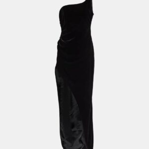 Alessandra Rich One-shoulder velvet maxi dress