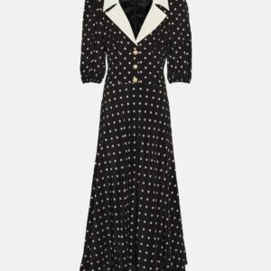 Alessandra Rich Polka-dot silk midi dress