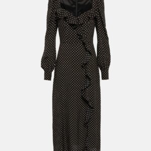 Alessandra Rich Polka-dotted silk midi dress