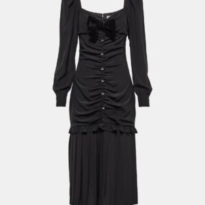 Alessandra Rich Ruched silk midi dress