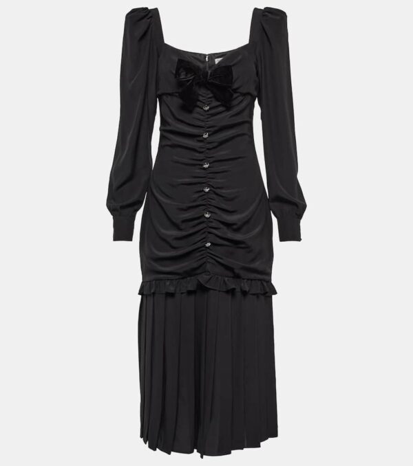 Alessandra Rich Ruched silk midi dress