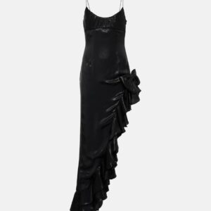 Alessandra Rich Ruffled asymmetrical midi dress