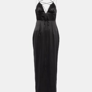 Alessandra Rich Silk-blend satin maxi dress