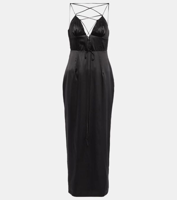 Alessandra Rich Silk-blend satin maxi dress