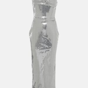 Alex Perry Sequined corset midi dress